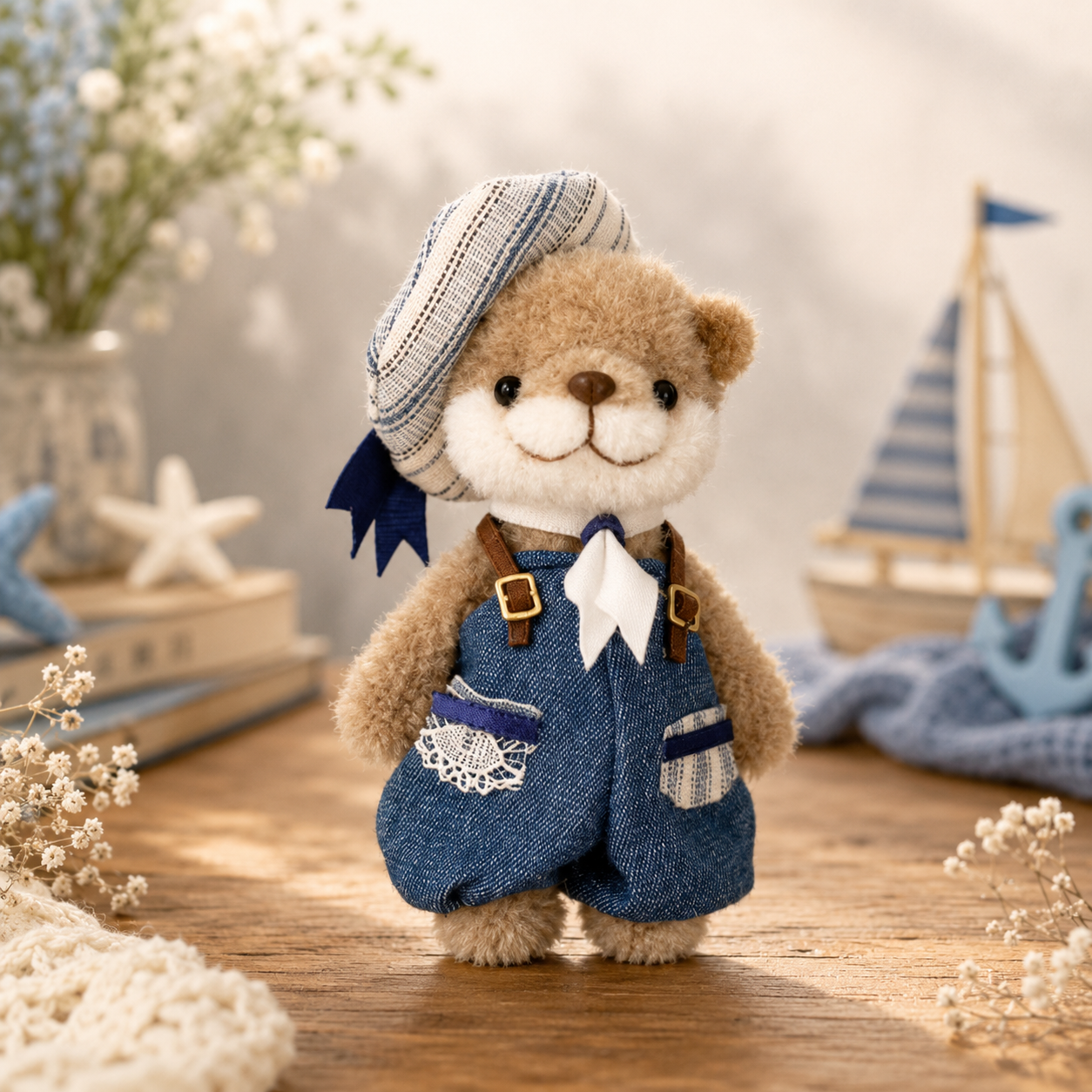 Chenille Stem Otter Figurine in Denim Overalls – The Denim Daydreamer