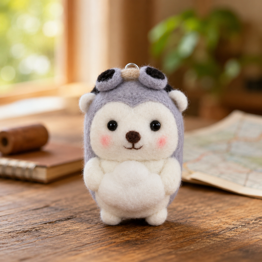Handmade Needle-Felted Aviator Hedgehog – The Little Explorer