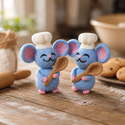 Felted Baker Mouse Figurine Set – The Little Bakers