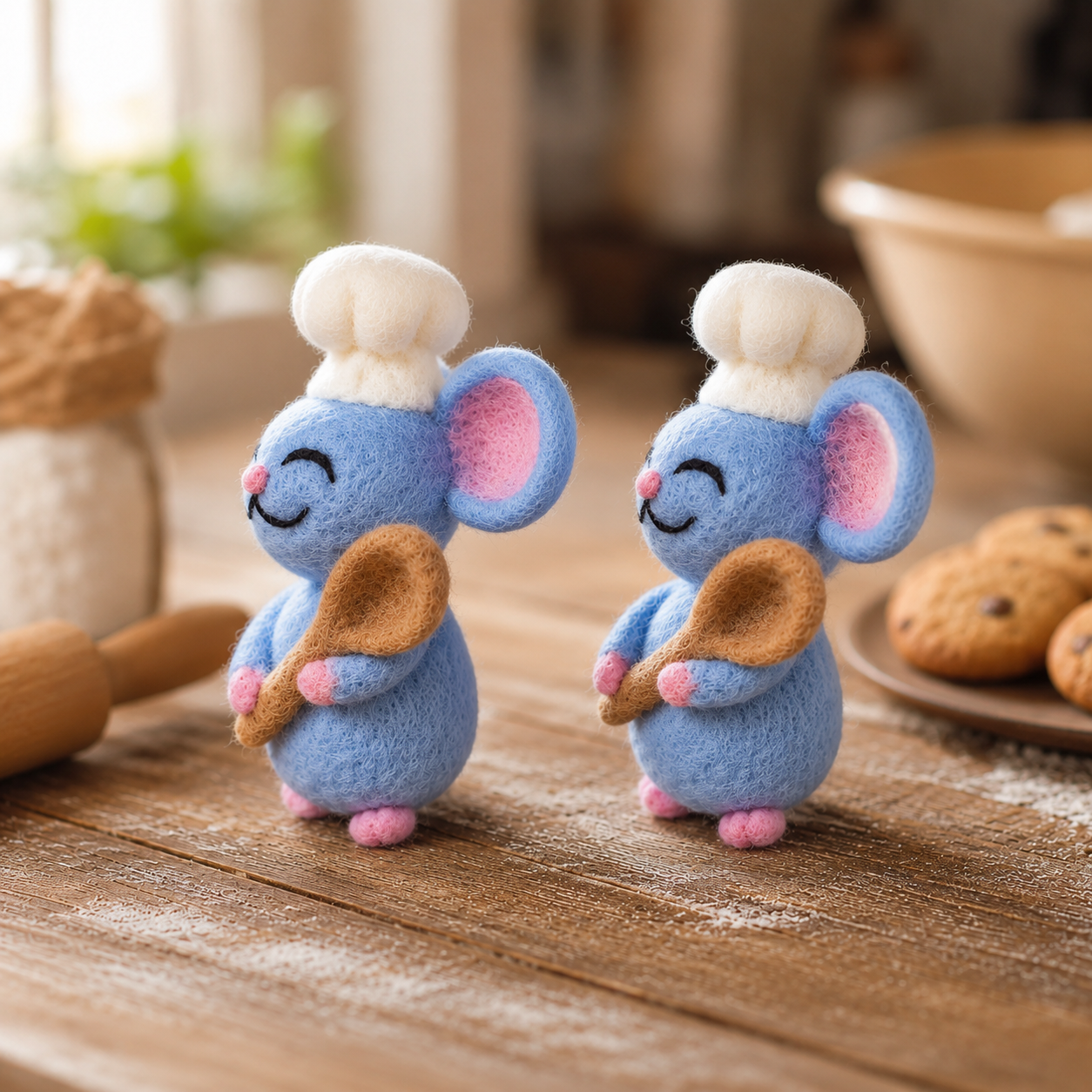 Felted Baker Mouse Figurine Set – The Little Bakers