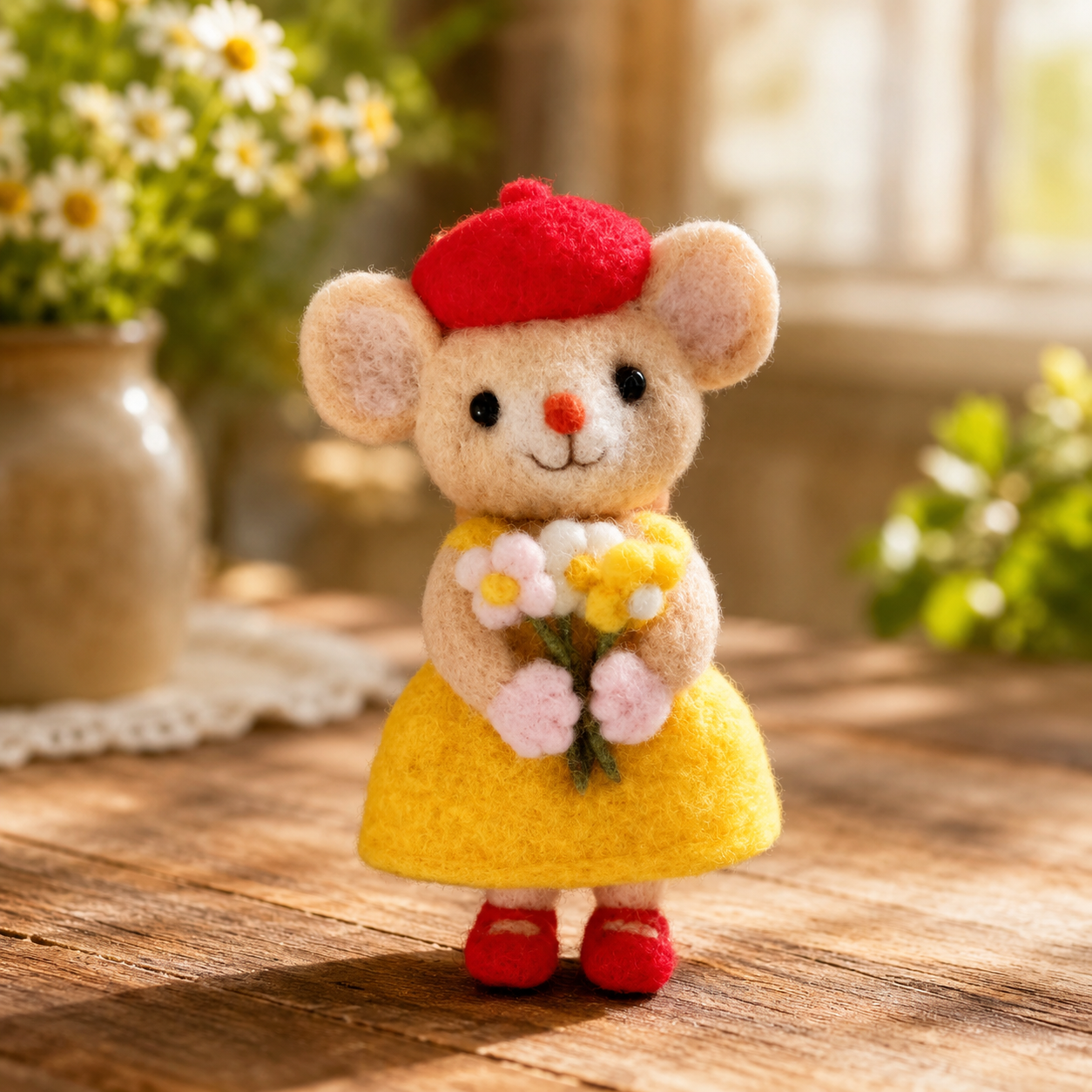 Felted Parisian Mouse Figurine – The Little Florist