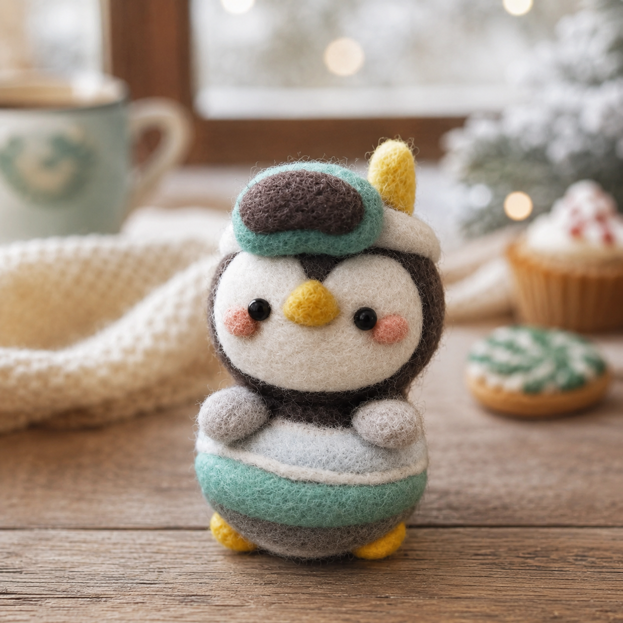 Felted Swimmer Penguin Figurine – The Little Swimmer