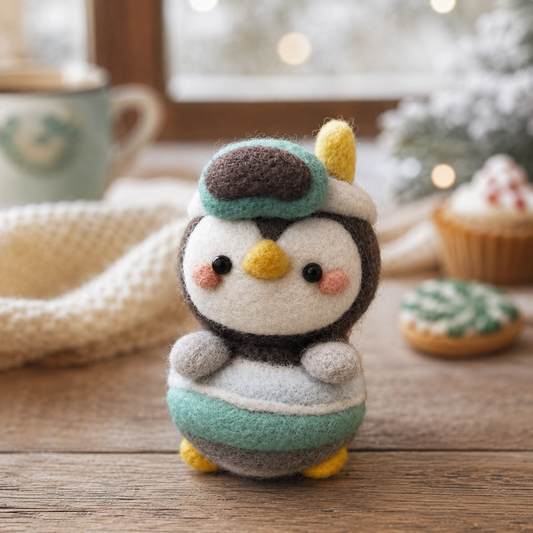 Felted Swimmer Penguin Figurine – The Little Swimmer