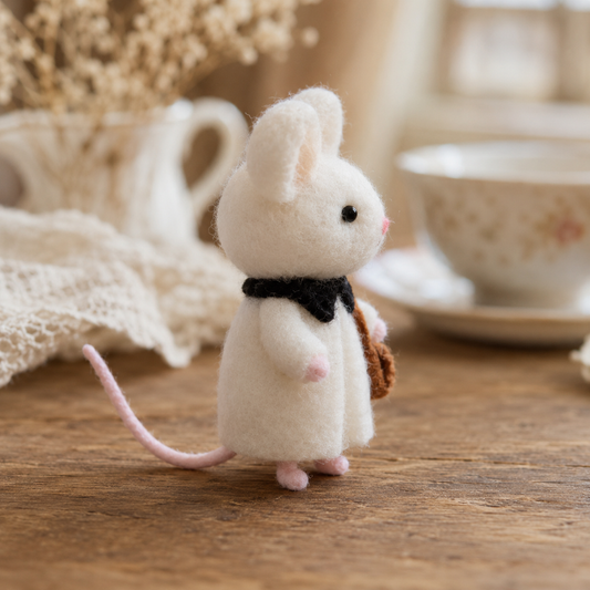Felted School Mouse Figurine – The Little Scholar