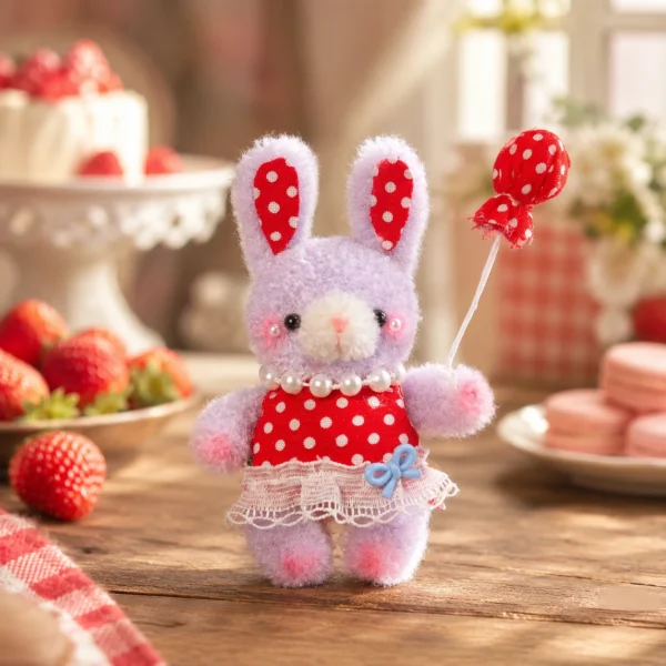 Chenille Stem Bunny Figurine with Polka Dot Dress – The Candy Shop Darling